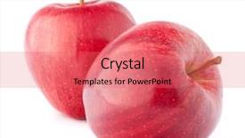 Presentation with food red - Cool new PPT theme with red apple isolated on white backdrop and a coral colored foreground