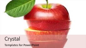  Presentation with apple - Slides featuring red apple isolated on white background and a coral colored foreground