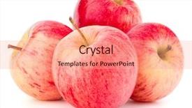  Presentation with apple - Colorful PPT theme enhanced with red apple isolated on white backdrop and a coral colored foreground