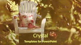  Presentation with summer - PPT theme having red apple seat - adirondack chair and book background and a  colored foreground