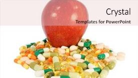  Presentation with supplements - Cool new presentation theme with red apple vs food supplements backdrop and a lemonade colored foreground