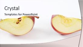  Presentation with wedges - Slide deck consisting of red apple wedges on white background and a  colored foreground