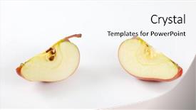  Presentation with wedges - PPT layouts with red apple wedges on white background and a  colored foreground
