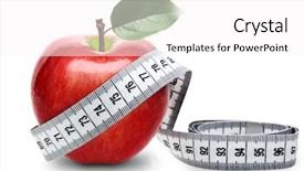  Presentation with measurement - Amazing presentation having red apple with measurement isolated backdrop and a white colored foreground