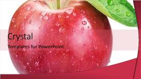  Presentation with water drop - Beautiful slide deck featuring red apple with water drop backdrop and a coral colored foreground