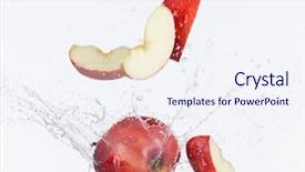  Presentation with fresh water - Cool new PPT theme with red apple with water splash backdrop and a  colored foreground