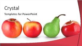  Presentation with apple pear quince - Theme featuring red apples and green pear background and a white colored foreground