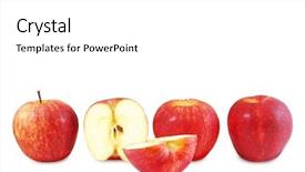  Presentation with hall fame of red stamp - Slide set having red apples and one cut background and a white colored foreground