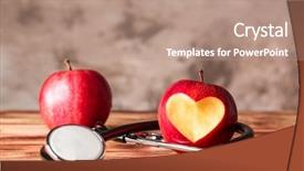  Presentation with wooden - PPT theme having phytotherapie - red apples and stethoscope background and a  colored foreground