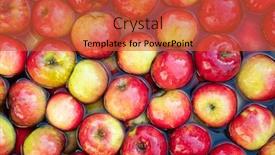  Presentation with food red - Presentation design enhanced with red-apples-from-own-garden background and a red colored foreground