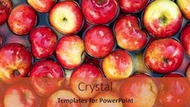  Presentation with food red - Presentation theme having red-apples-from-own-garden background and a red colored foreground