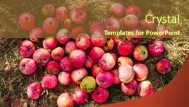  Presentation with green apples - Beautiful theme featuring red apples in green autumn grass backdrop and a tawny brown colored foreground