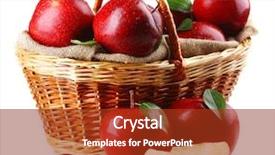  Presentation with red apple tree - PPT theme consisting of red apples in wicker basket background and a tawny brown colored foreground