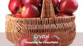  Presentation with red apple tree - Presentation theme consisting of red apples in wicker basket background and a  colored foreground
