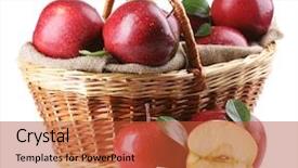  Presentation with wicker - Cool new PPT theme with red apples in wicker basket backdrop and a red colored foreground