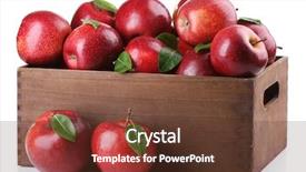  Presentation with barn wood autumn apples - PPT layouts with red apples in wooden crate background and a tawny brown colored foreground