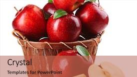  Presentation with red and white festive - Slide set with red apples isolate on white background and a red colored foreground