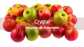  Presentation with red and white - Slide deck featuring red apples isolated on white background and a crimson colored foreground