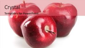  Presentation with fresh water splash green apple isolated white - Amazing slides having red apples isolated on white backdrop and a red colored foreground