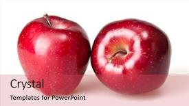  Presentation with fresh water splash green apple isolated white - PPT layouts featuring red apples isolated on white background and a red colored foreground