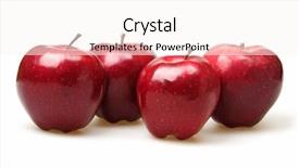  Presentation with diet - PPT layouts enhanced with red apples isolated on white background and a sky blue colored foreground