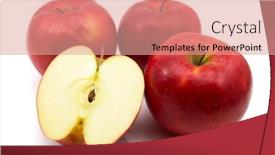  Presentation with fresh water splash green apple isolated white - Slide set with red-apples-isolated background and a coral colored foreground