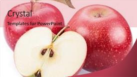 Presentation with red black and white - Slides having red apples with apple slice background and a coral colored foreground