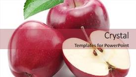  Presentation with red apple tree - Slide set with red apples with apple slice background and a red colored foreground