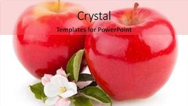  Presentation with apple flower - Presentation design featuring red apples with flowers background and a red colored foreground