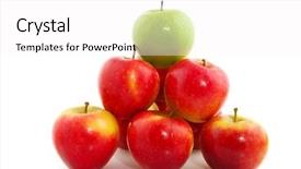  Presentation with green apples - Presentation theme with red apples with one green background and a white colored foreground