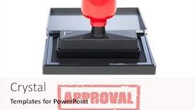  Presentation with stamp - Beautiful PPT theme featuring red-approval-stamp backdrop and a sky blue colored foreground