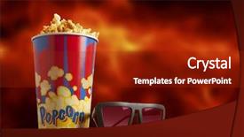  Presentation with cinema - Slides featuring red armchair cinema blockbuster background and a crimson colored foreground
