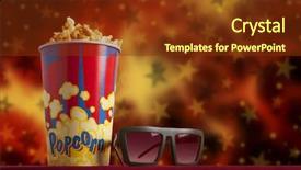  Presentation with cinema - Theme with red armchair cinema blockbuster background and a tawny brown colored foreground