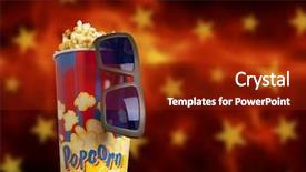  Presentation with popcorn - Presentation theme enhanced with red armchair cinema blockbuster background and a tawny brown colored foreground