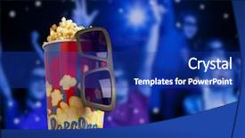 Presentation with popcorn - Slides enhanced with red armchair cinema blockbuster background and a navy blue colored foreground