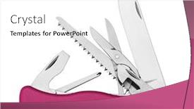  Presentation with white red employees - Colorful presentation theme enhanced with red army knife isolated on white background backdrop and a white colored foreground