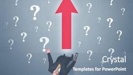  Presentation with question marks - Beautiful PPT theme featuring red arrow and white question backdrop and a seafoam green colored foreground