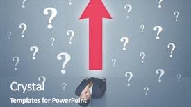  Presentation with contemplating - Slides featuring red arrow and white question background and a seafoam green colored foreground