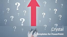  Presentation with question marks - PPT layouts featuring red arrow and white question background and a seafoam green colored foreground
