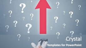  Presentation with question marks - Slides featuring red arrow and white question background and a seafoam green colored foreground