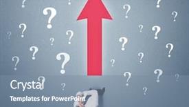  Presentation with question marks - Presentation design with red arrow and white question background and a seafoam green colored foreground