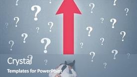  Presentation with contemplating - Slide set with red arrow and white question background and a seafoam green colored foreground