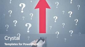  Presentation with question marks - PPT layouts consisting of red arrow and white question background and a seafoam green colored foreground