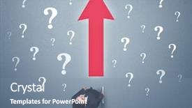  Presentation with contemplating - Presentation featuring red arrow and white question background and a seafoam green colored foreground