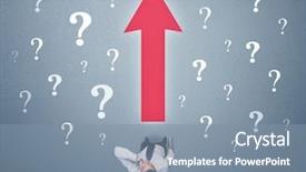  Presentation with question marks - Beautiful theme featuring red arrow and white question backdrop and a  colored foreground