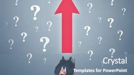  Presentation with contemplating - Cool new slides with red arrow and white question backdrop and a  colored foreground