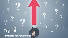  Presentation with contemplating - Slide deck featuring red arrow and white question background and a  colored foreground