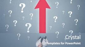  Presentation with contemplating - Audience pleasing slides consisting of red arrow and white question backdrop and a  colored foreground