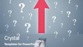  Presentation with contemplating - Theme enhanced with red arrow and white question background and a  colored foreground