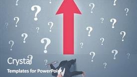  Presentation with contemplating - Slide deck enhanced with red arrow and white question background and a  colored foreground